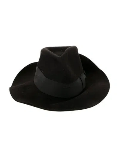 Pre-owned Borsalino Black Fedora Bucket Hat