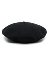 Borsalino Black Wool Basque Beret In Black