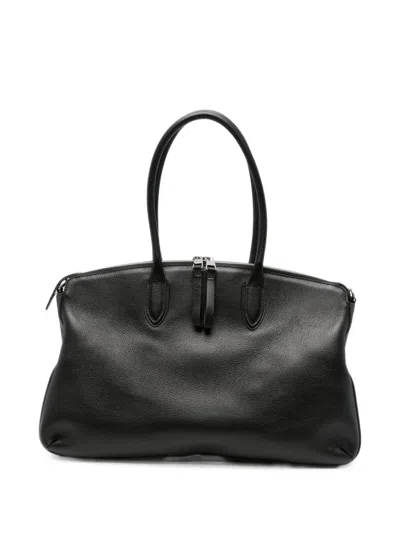 Borsalino Leather Tote Bag In Black