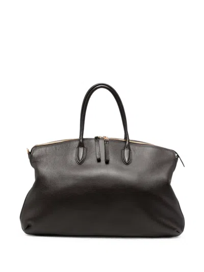 Borsalino Leather Tote Bag In Black