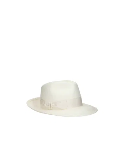 Borsalino Bow Hat In White