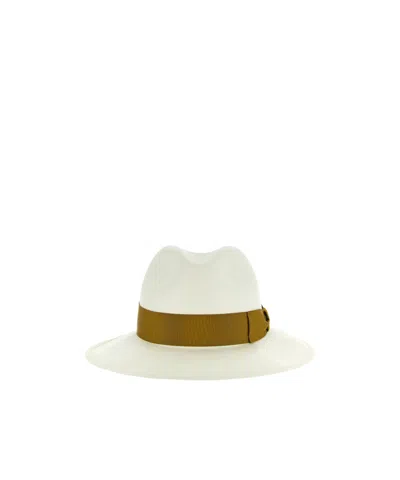 Borsalino Bow Hat In White