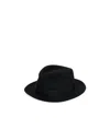 Borsalino Wide Brim Wool Hat With Ribbon Band In Black