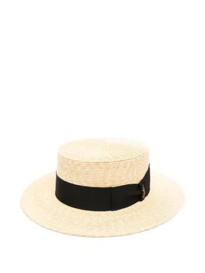 Borsalino Bow-embellishment Fedora Hat In Neutrals