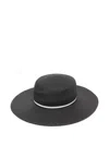Borsalino Braided Paper Hat In Black