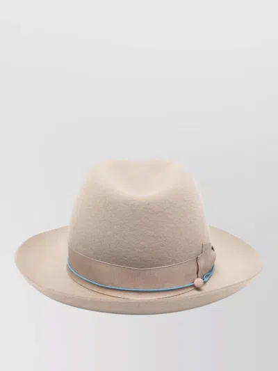 Borsalino Cashmere And Wool Hat With Ribbon Detail