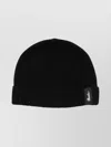 Borsalino Cashmere Ribbed Beanie Turn-up Brim In Black