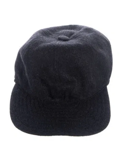 Pre-owned Borsalino Cashmere Solid Baseball Hat In Black