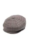 Borsalino Wool Cap With Button Top And Stitching In Gray
