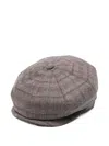 Borsalino Wool Cap With Button Top And Stitching In Gray