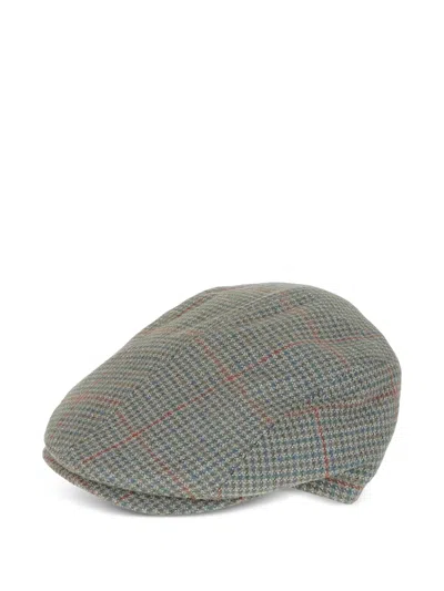 Borsalino Check-pattern Cap In Gray