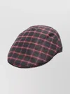 Borsalino Checked Cap Featuring Curved Brim In Brown