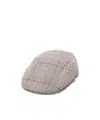 Borsalino Checked Wool Blend Cap With Curved Brim In Neutral