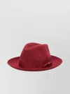 Borsalino Chic Bow Detail Wide Brim Hat In Red