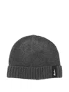 Borsalino Green City Textured Beanie In Gray