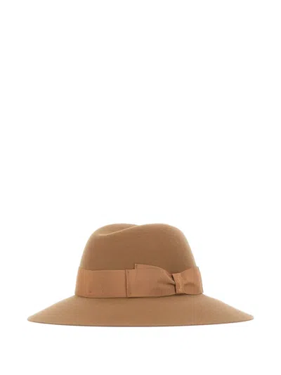 Borsalino Claudette Bow-detail Hat In Brown