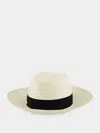 Borsalino Claudette Grosgrain-ribbon-detail Hat In White