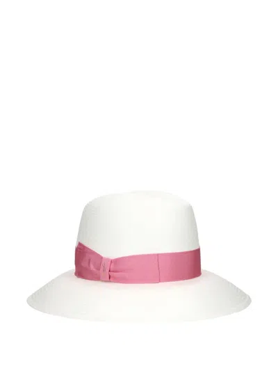 Borsalino Claudette Grosgrain-trim Straw Hat In White