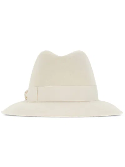 Borsalino Ivory Felt Claudette Hat In White