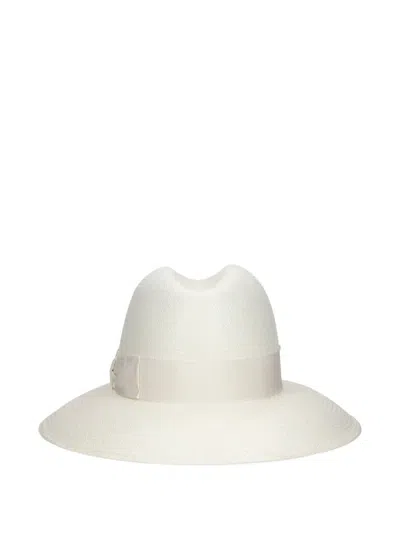 Borsalino Claudette Panama Wide-brim Hat In White
