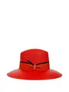 Borsalino Claudette Panama Wide-brim Hat In Red