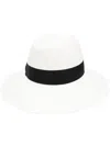 Borsalino Claudette Straw Panama Hat In Black