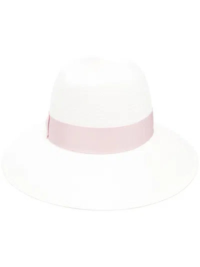Borsalino Claudette Straw Panama Hat In Pink