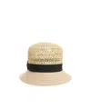 Borsalino Hemp And Raffia Hat Hats Black In Nude