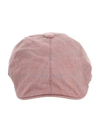 Pre-owned Borsalino Cotton Flat Cap In Red