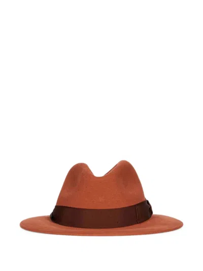 Borsalino Country Grosgrain-trim Felt Fedora Hat In Brown