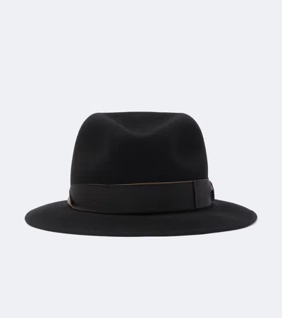 Borsalino Country Wool Fedora In Black