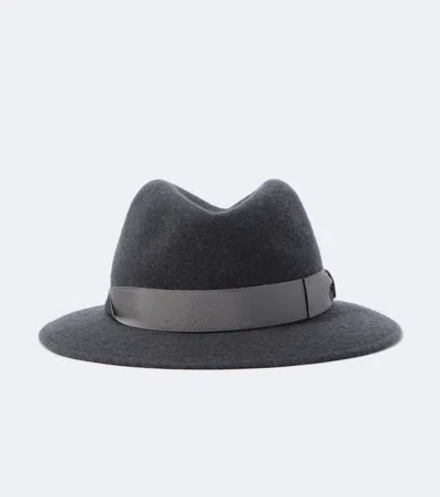 Borsalino Country Wool Fedora In Grey