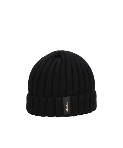 Borsalino Cuffed Knitted Hat In Black