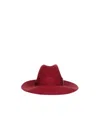 Borsalino Curved Brim Hat In Red