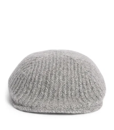 Borsalino Eco Cashmere Paolino Flat Cap In Gray