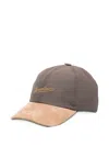Borsalino Embroidered Suede-peak Baseball Cap In Gray