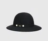 Borsalino Emi Alessandria Brushed Felt With Pearls Elastic Hatband Rollable In Black, Tone On Tone Hatband