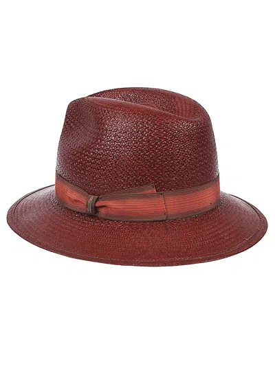 Borsalino Federico Panama Hat In Red
