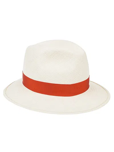Borsalino White Orange Federico Panama Hat
