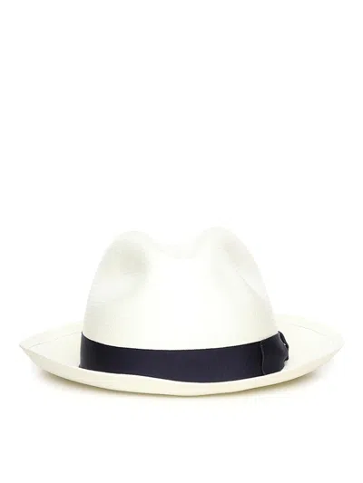 Borsalino Federico Panama Hat With Logo In White
