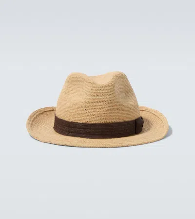 Borsalino Federico Straw Panama Hat In Brown