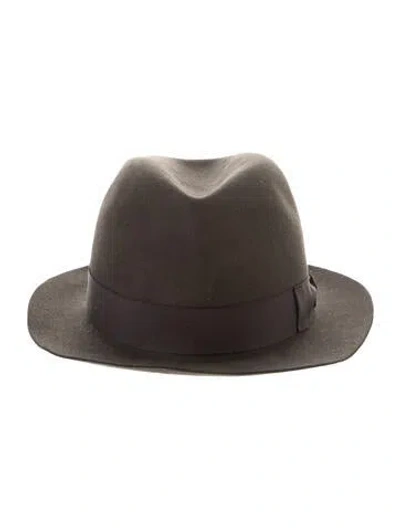 Pre-owned Borsalino Fedora Bucket Hat In Gray