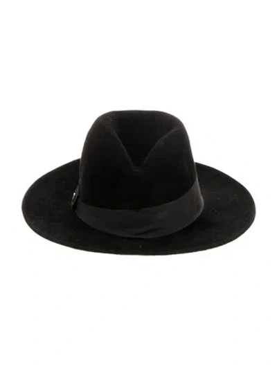 Pre-owned Borsalino Fedora Hat In Black