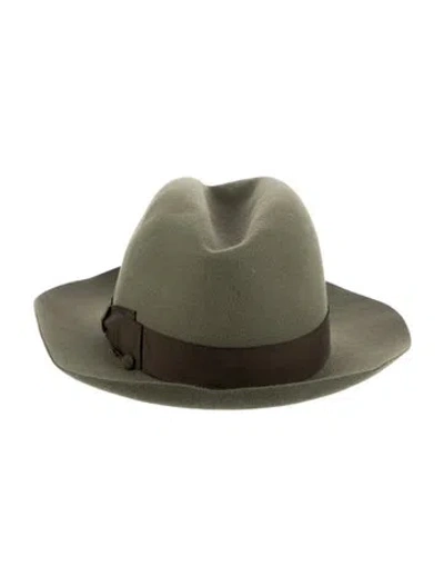Pre-owned Borsalino Fedora Hat In Green