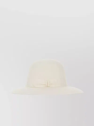 Borsalino Felt Eleonora Folar Hat Bow Wide Brim In Gold