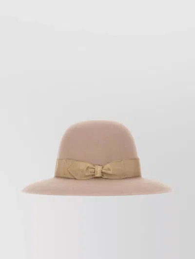 BORSALINO FELT ELEONORA FOLAR HAT WITH BOW DETAIL