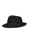 Borsalino Felt Federico Medium Brim Hat In Black