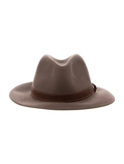Pre-owned Borsalino Felt Fedora In Brown