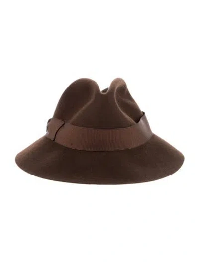 Pre-owned Borsalino Felt Fedora In Brown