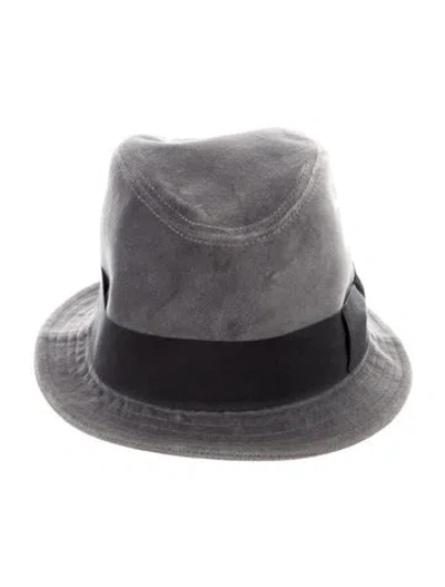 Pre-owned Borsalino Felt Fedora In Grey